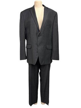 Alfani Slim Fit Gray Wool Two-Piece Suit Pant Jacket 44S Pants 38x30 Made in Ind